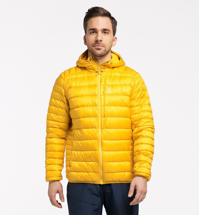 Haglöfs Mens Roc Down Jacket Yellow New Zealand 31460FREU
